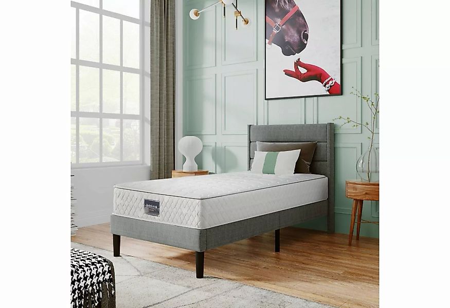 SOFTWEARY Polsterbett (Einzelbett mit Taschenfederkernmatratze, 90x200 cm, günstig online kaufen