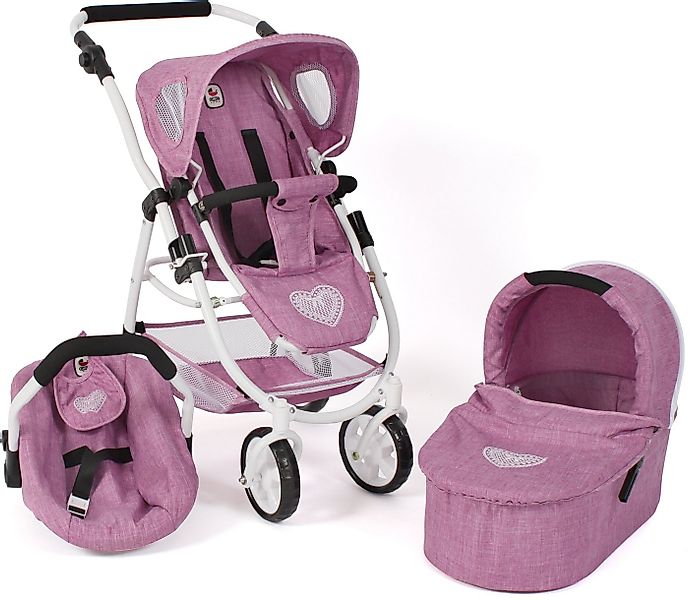 CHIC2000 Kombi-Puppenwagen Emotion All In 3in1, Jeans Pink, inkl. Babywanne günstig online kaufen