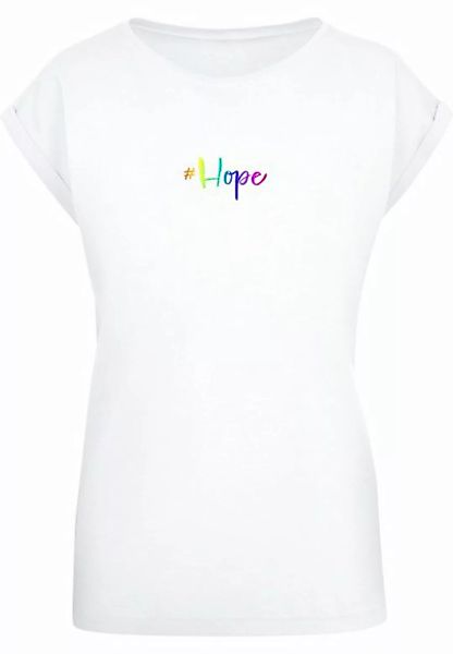 Merchcode T-Shirt Merchcode Damen Ladies Hope Rainbow Extended Shoulder Tee günstig online kaufen