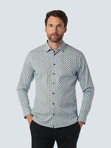 NO EXCESS Langarmhemd No Excess Stilvolles Hemd mit Allover-Muster günstig online kaufen