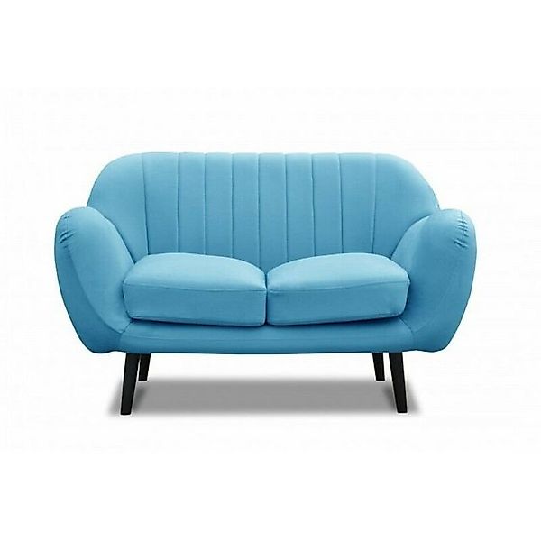 JVmoebel Sofa Blaues Stoffsofa 2 Sitzer Couch Polster Designer Büro Office günstig online kaufen