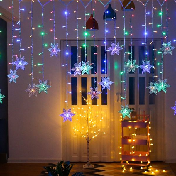 Rosnek LED-Lichtervorhang 3.5M, Große Schneeflocke, 8 günstig online kaufen