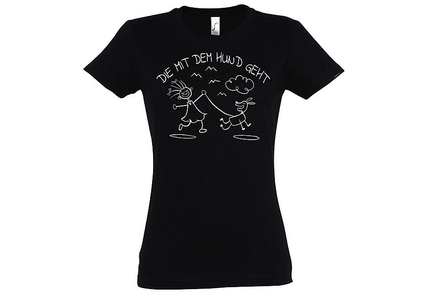 Youth Designz T-Shirt Die Mit Dem Hund Geht Damen T-Shirt lustiger Print Fr günstig online kaufen