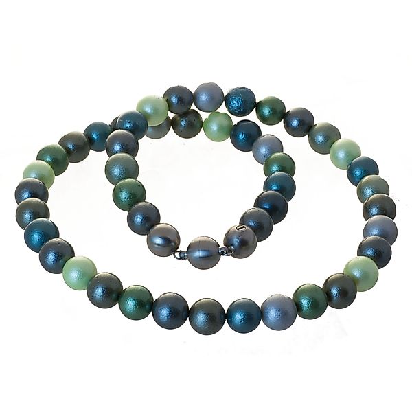 Perlenkette Kette Muschelkern Perlen grün, Muschelkernperlen günstig online kaufen