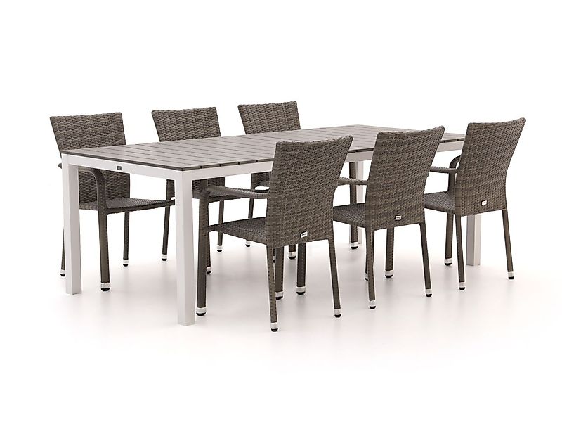 Forza Fossano/Fidenza 220 cm Gartenmöbel-Set 7-teilig stapelbar günstig online kaufen