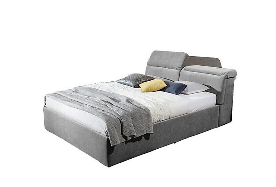JVmoebel Bett Design Graue Betten Luxus Samt Velvet Polster Bett Hotel Dopp günstig online kaufen