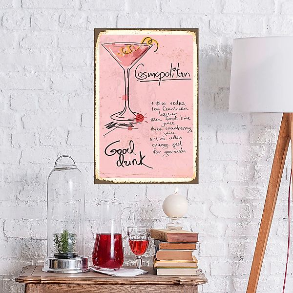 queence Metallbild "Cosmopolitan", Schriftzüge-Schriftzug-Getränke, (1 St.) günstig online kaufen