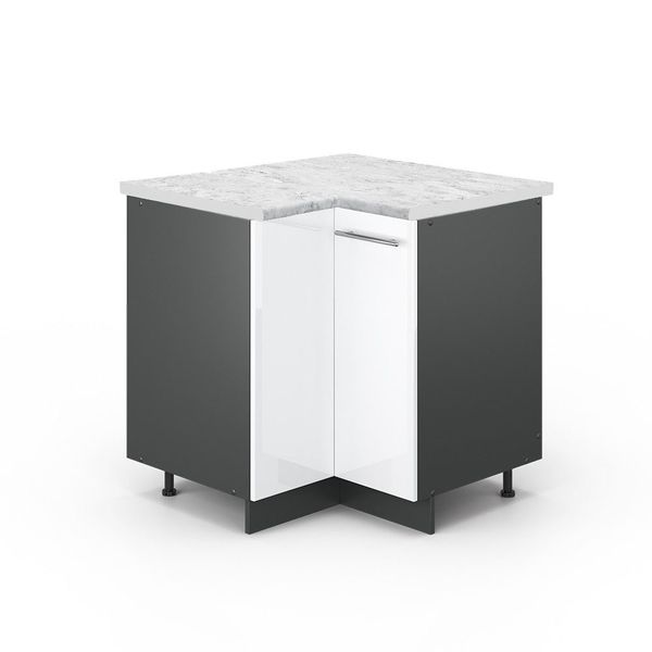 Vicco Eckunterschrank Fame-Line, Weiß Hochglanz/Anthrazit, 80.5 günstig online kaufen