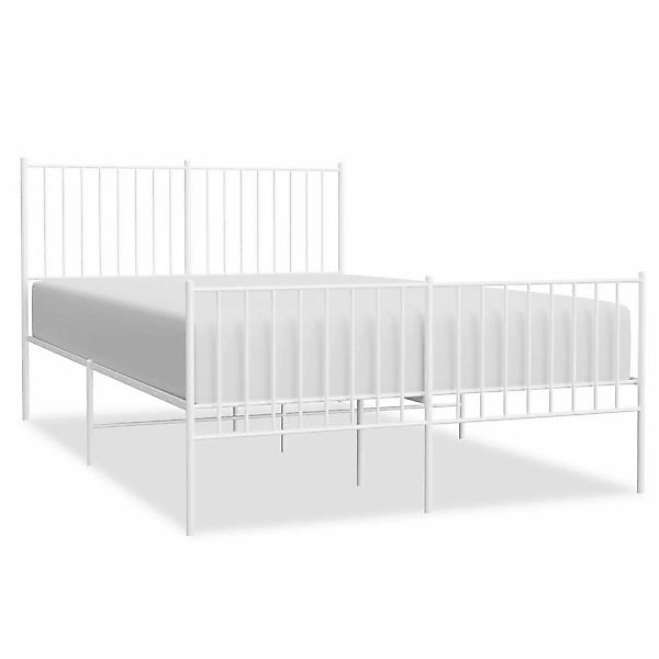 vidaXL Bettgestell mit Kopf- und Fußteil Metall Weiß 140x200 cm Modell 2162 günstig online kaufen