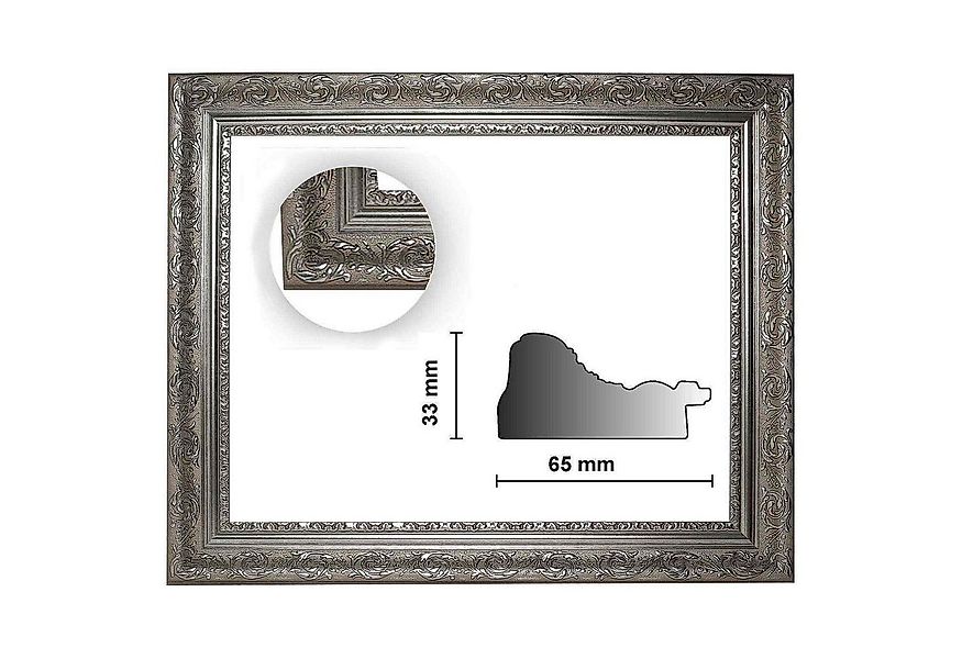 Bilderrahmen Neumann Einzelrahmen Barockrahmen silber fein verziert 840 ARG günstig online kaufen