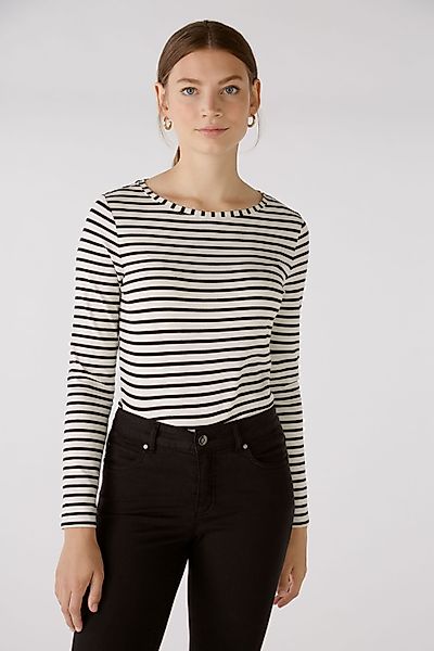 Oui Langarmshirt SUMIKO Langarmshirt elastische Cotton-Modalmischung günstig online kaufen