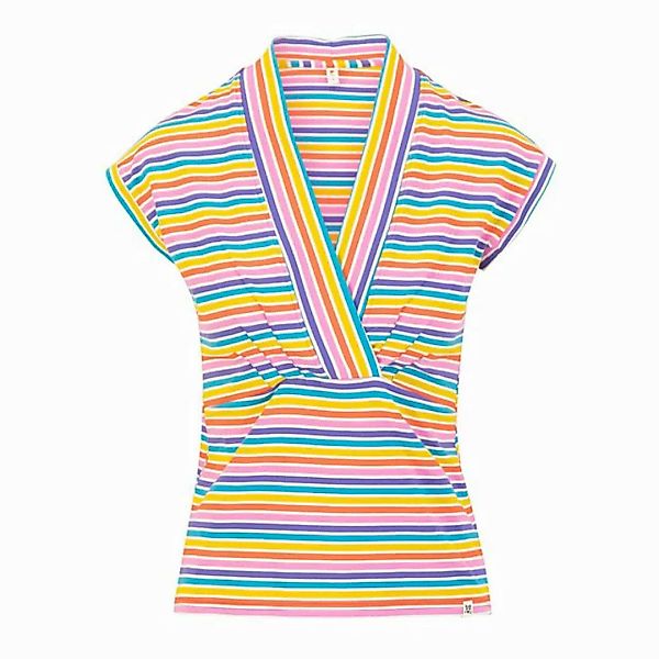 Blutsgeschwister Kurzarmshirt Virgin Venus coral rainbow stripes günstig online kaufen