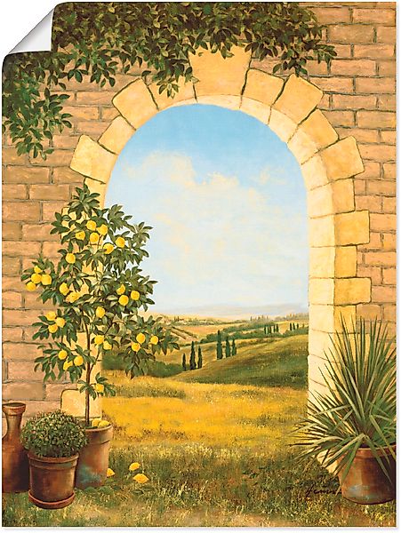 Artland Wandbild "Zitronenbaum vorm Torbogen II", Fensterblick, (1 St.), al günstig online kaufen