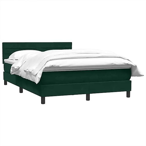 vidaXL Boxspringbett mit Matratze Dunkelgrün 160x210 cm Samt 3316314 günstig online kaufen