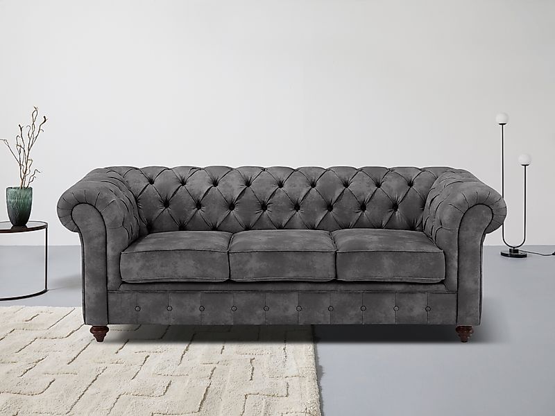Home affaire Chesterfield-Sofa »Chesterfield 3-Sitzer B/T/H: 198/89/74 cm« günstig online kaufen