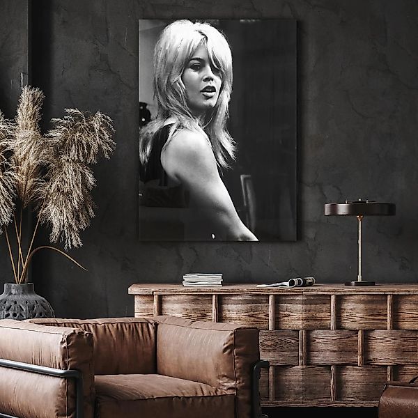 queence Acrylglasbild "Brigitte Bardot", Schwarz-Weiß-Frau-Stars-Portrait-F günstig online kaufen