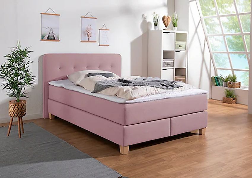 Home affaire Boxspringbett "Fargo", in Überlänge 220 cm, mit Topper, 3 Ausf günstig online kaufen