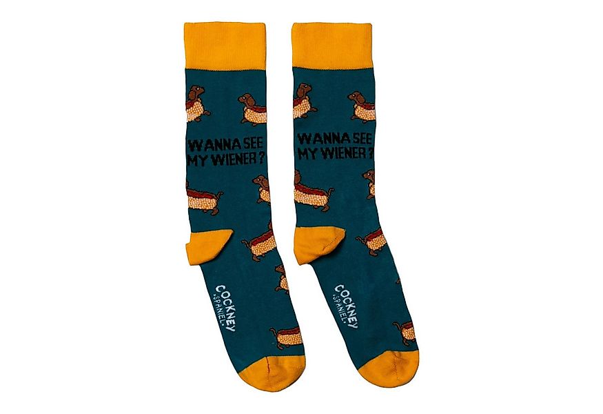 Cockney Spaniel Freizeitsocken Dackel Socken Lustige Männersocken Hotdog St günstig online kaufen