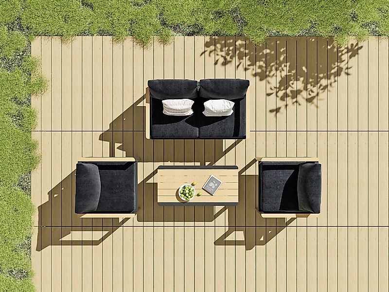 MeXo Gartenlounge-Set Balkonmöbel Set für 3-4 Personen, (Gartenmöbel Set au günstig online kaufen
