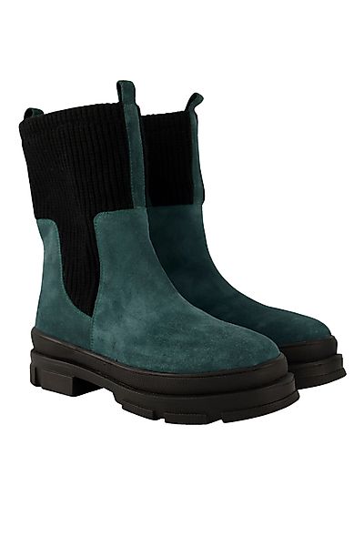 Ulla Popken Leder-Boots Strickeinsatz Wechselfußbett Weite günstig online kaufen