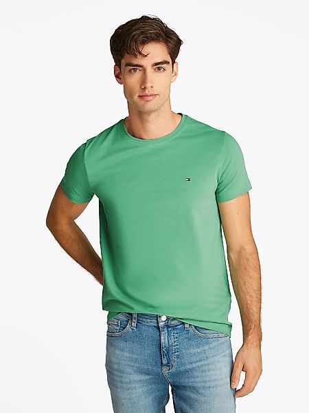 Tommy Hilfiger T-Shirt "STRETCH SLIM FIT TEE mit Rundhals und Logostickerei günstig online kaufen