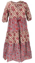 Guru-Shop Midikleid Boho Baumwoll Maxikleid, gestuftes günstig online kaufen