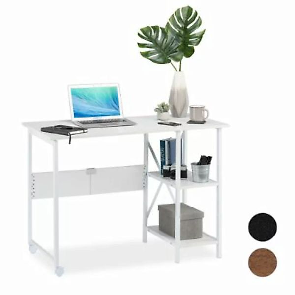 relaxdays Schreibtisch klappbar mit Ablagen weiß günstig online kaufen