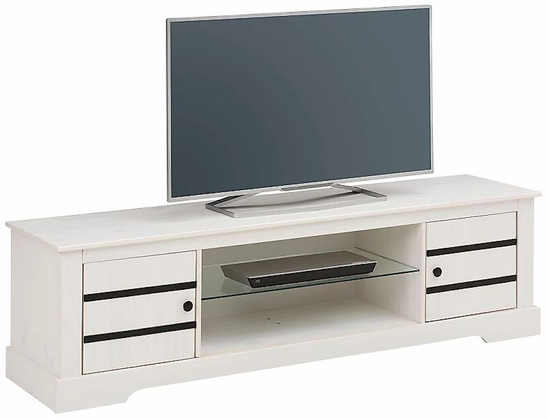 OTTO home Lowboard Kommode aus massivem Kiefernholz, mit Glasboden, Breite günstig online kaufen