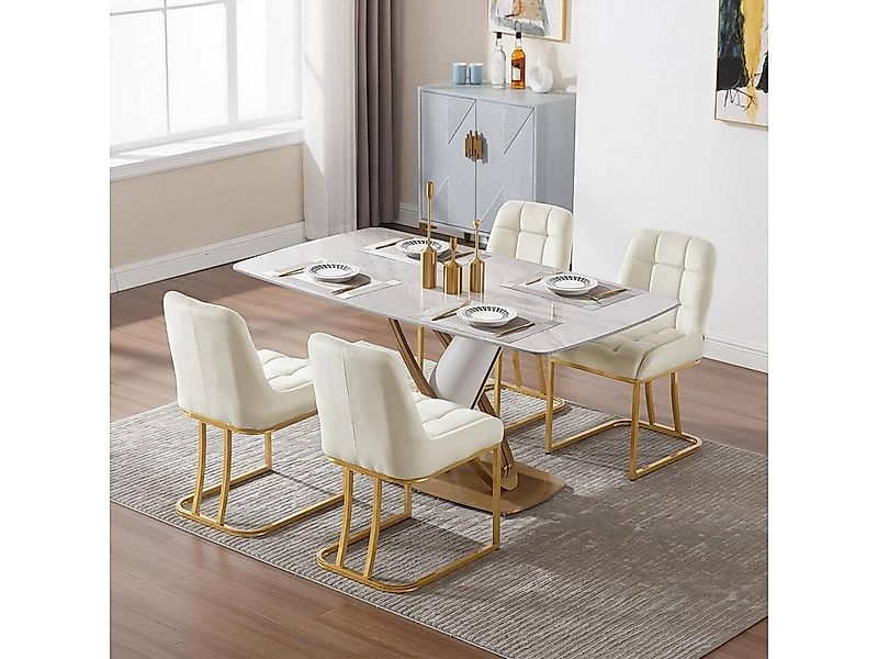 Woltu Esszimmerstuhl (6 St), Küchenstuhl mit Metallgestell in Bogenform, Sa günstig online kaufen