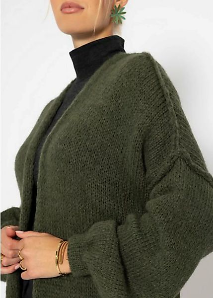 SASSYCLASSY Cardigan Lässiger Oversize Cardigan Damen mit Außennähten Offen günstig online kaufen