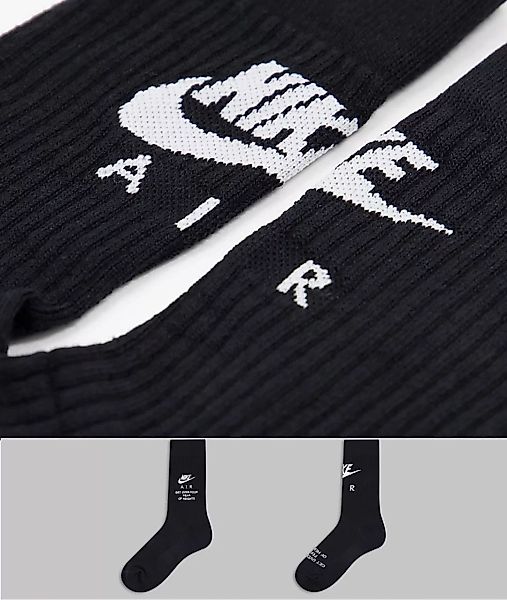 Nike – Air Sneaker Crew – Socken in Schwarz im 2er-Pack günstig online kaufen