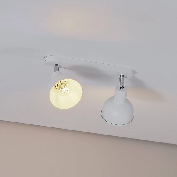Deckenleuchte Elba, 34 cm, 2-flammig, weiß, Metall, E27 günstig online kaufen