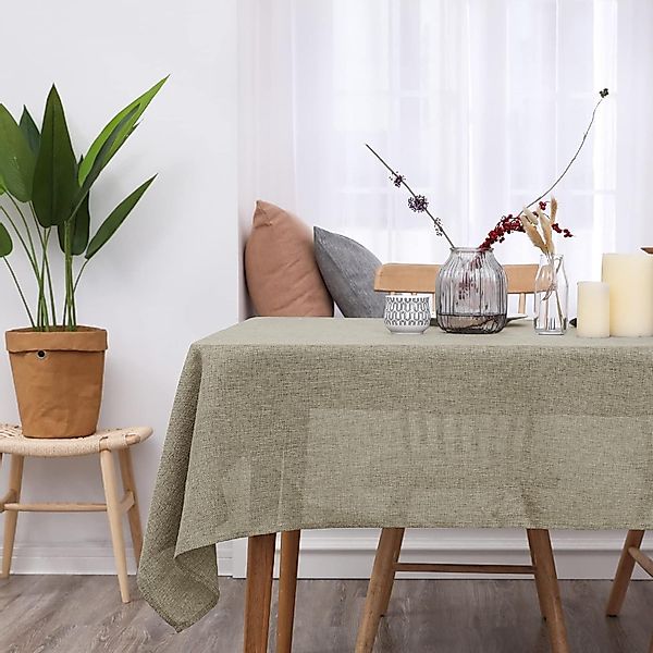 Deconovo Tischdecke Leinenoptik Tischwäsche Wasserabweisend Tischtuch günstig online kaufen