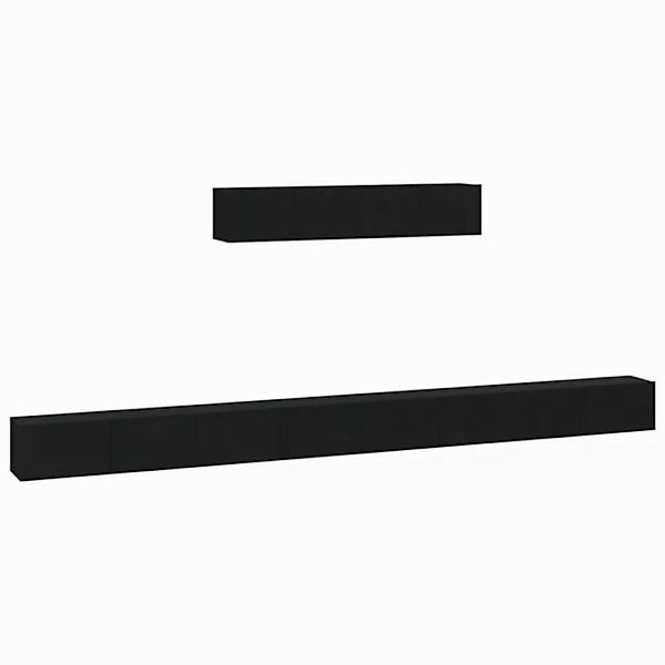 furnicato TV-Schrank 6-tlg. TV-Schrank-Set Schwarz Holzwerkstoff (1-St) günstig online kaufen