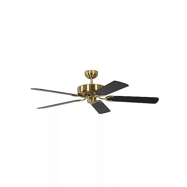 Pepeo Deckenventilator Potkuri Messing seidenmatt - Schwarz 132 cm mit Zugk günstig online kaufen