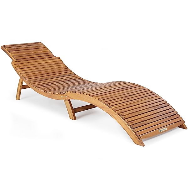 Casaria Gartenliege Braun, Holz Gartenliege FSC®-zertifiziert 320kg Belastb günstig online kaufen