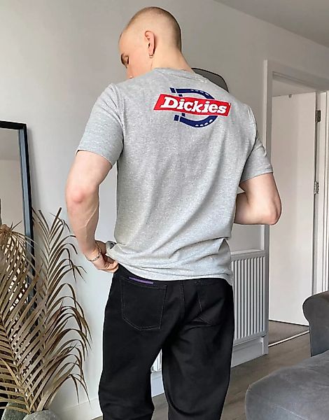 Dickies – Ruston – T-Shirt mit Rückenprint in Grau günstig online kaufen