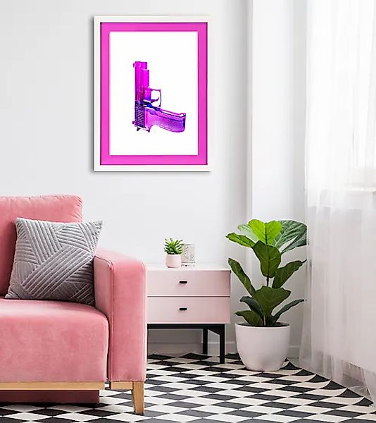 queence Bild mit Rahmen »Waffe, Pistole, pink« Sport 1 Stk. tlg. Poster mit günstig online kaufen
