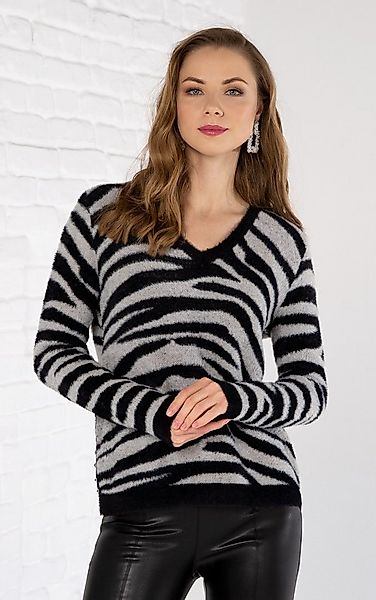 Passioni Strickpullover im Zebramuster günstig online kaufen