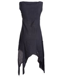 Vishes Zipfelkleid Asymmetrisches armloses Lagenlook Zipfelkleid günstig online kaufen