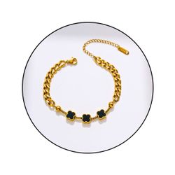 GOLDKLEIN Edelstahlarmband Blumen Perlmutt Edelstahl Panzerarmband günstig online kaufen