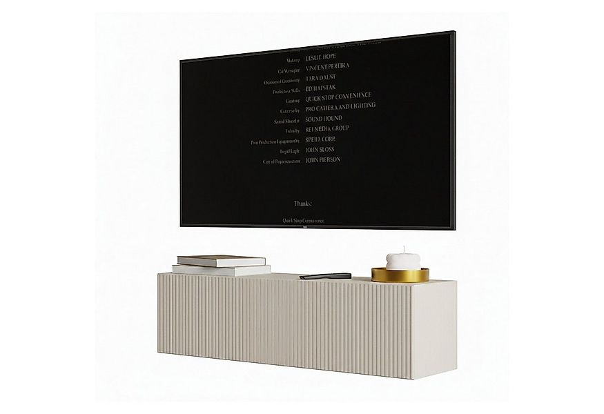 Selsey TV-Schrank VELDIO TV-Hängeboard mit Riffel-Optik, Schwebendes Design günstig online kaufen