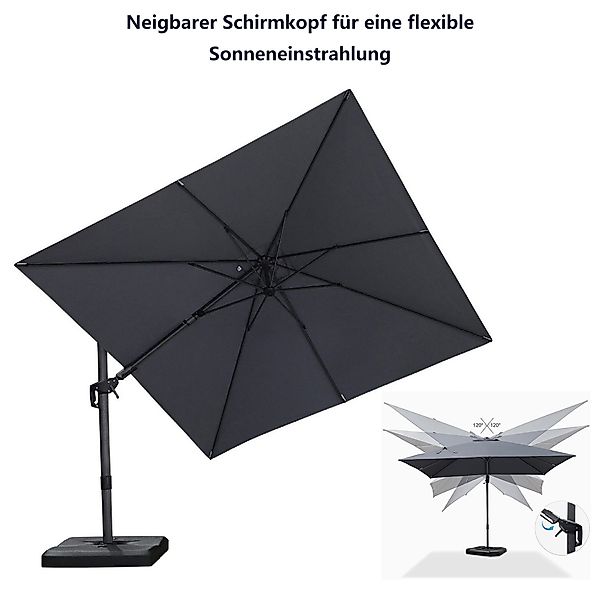 PURPLE LEAF Ampelschirm Quadratischer Terrassenschirm, Seitlich günstig online kaufen