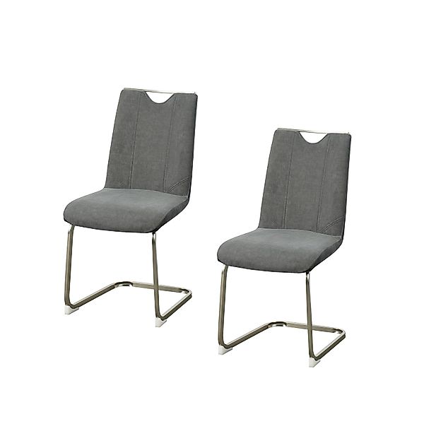 HTI-Living Freischwinger Schwingstuhl Antikanthrazit/Grau 2er Set günstig online kaufen