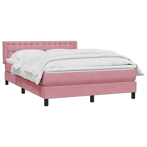 vidaXL Boxspringbett mit Matratze Rosa 140x220 cm Samt 3318494 günstig online kaufen
