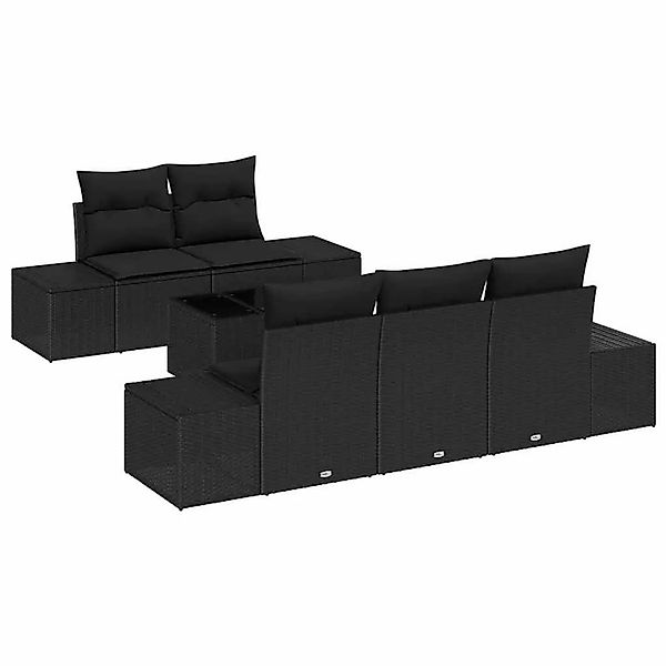 vidaXL Gartensofa-set mit Kissen 6-Tlg Schwarz Poly-Rattan 3355612 günstig online kaufen