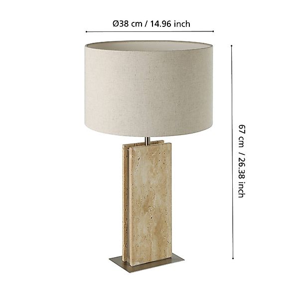 EGLO Stars Of Light Tischleuchte Belesar, Leinen natur, E27 günstig online kaufen