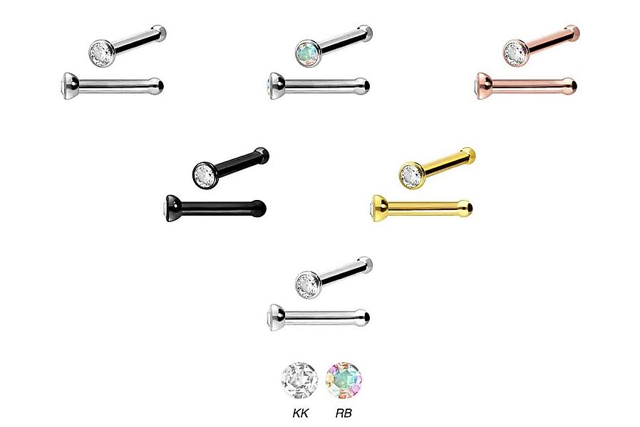 PIERCINGLINE Nasenpiercing Titan Nasenstecker Pin KRISTALL (Nasenstecker, 1 günstig online kaufen