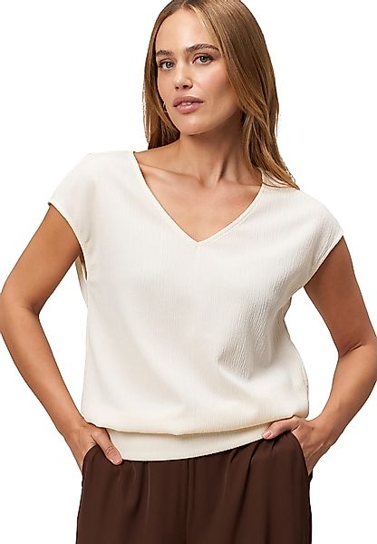 Zero Kurzarmshirt zero Plissee-Shirt mit V-Ausschnitt günstig online kaufen