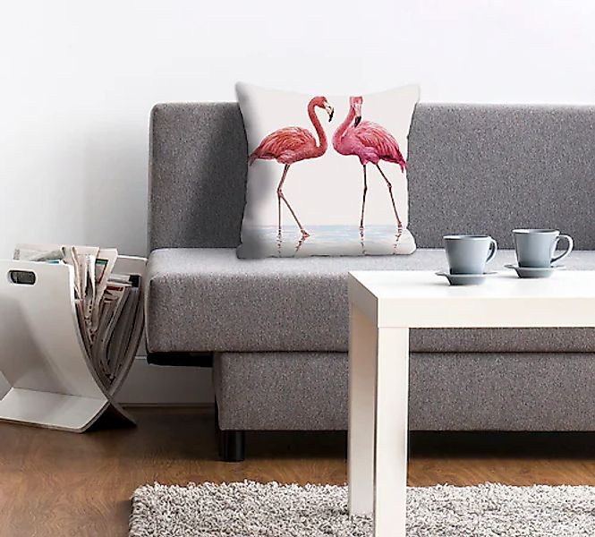 queence Dekokissen »Anna«, Kissenhülle,Flamingos,Pink,Exotisch,Tropisch,Vög günstig online kaufen